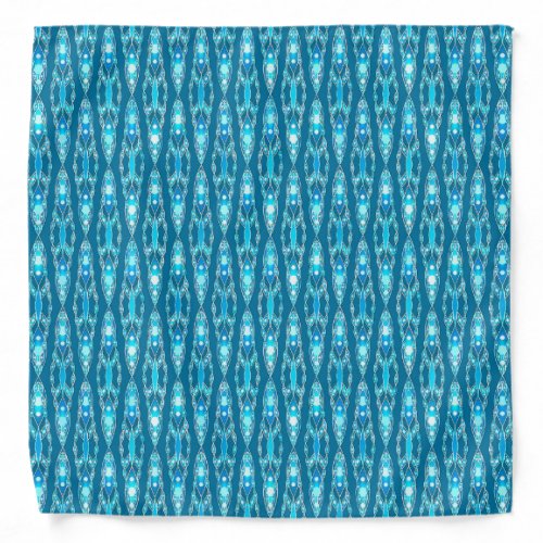 Tribal Batik _ Ocean Blue and Aqua Bandana