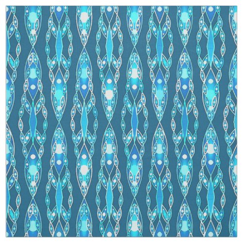 Tribal Batik _ Ocean Blue and Aqua Fabric