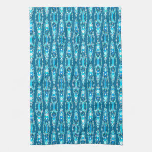Tribal Batik - Ocean Blue and Aqua Kitchen Towel