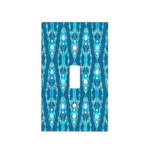 Tribal Batik - Ocean Blue and Aqua Light Switch Cover
