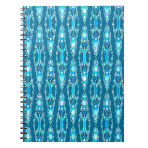 Tribal Batik - Ocean Blue and Aqua Notebook