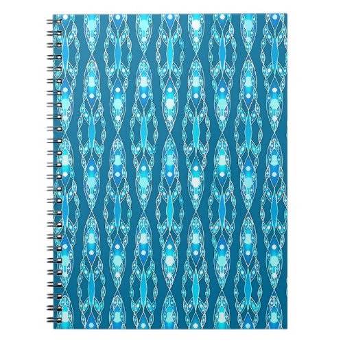 Tribal Batik _ Ocean Blue and Aqua Notebook