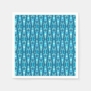 Tribal Batik - Ocean Blue and Aqua Paper Napkins
