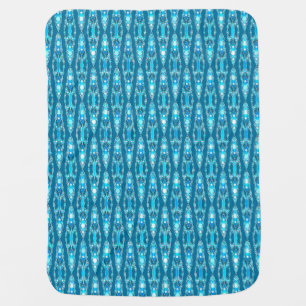 Tribal Batik - Ocean Blue and Aqua Stroller Blanket