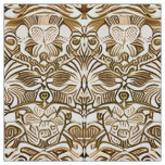 Tribal Batik Pattern in Coffee Brown and Beige Fabric