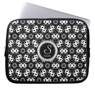 Tribal Batik Pattern Monogram 10in Tablet Notebook Laptop Sleeve