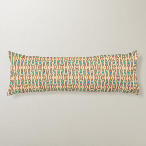 Tribal Batik _ Peach Pink and Turquoise Body Pillow