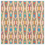 Tribal Batik - Peach Pink and Turquoise Fabric