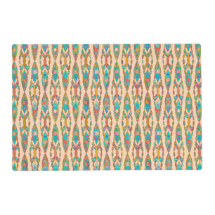 Tribal Batik - Peach Pink and Turquoise Placemat