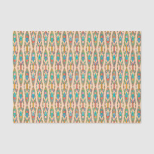 Tribal Batik - Peach Pink and Turquoise Tissue Paper