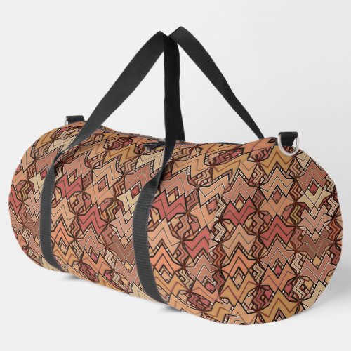 Tribal Batik Print Brown Rust and Earth Tones  Duffle Bag