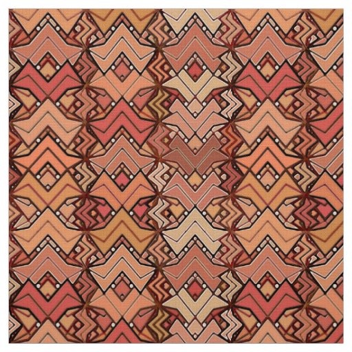 Tribal Batik Print, Brown, Rust and Earth Tones Fabric