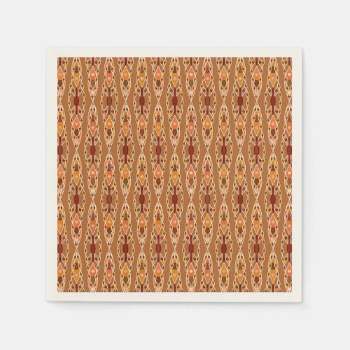 Tribal Batik _ Rust Terracotta and Beige Paper Napkins