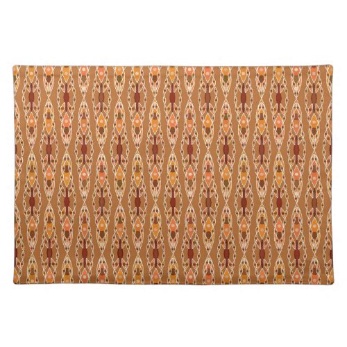 Tribal Batik _ Rust Terracotta and Beige Placemat