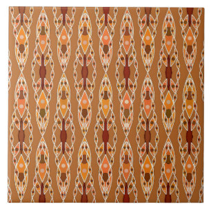 Tribal Batik - Rust, Terracotta and Beige Tile