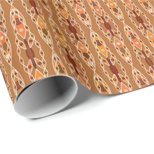 Tribal Batik - Rust, Terracotta and Beige Wrapping Paper