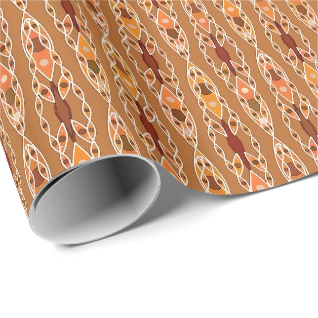 Tribal Batik - Rust, Terracotta and Beige Wrapping Paper (Roll Corner)