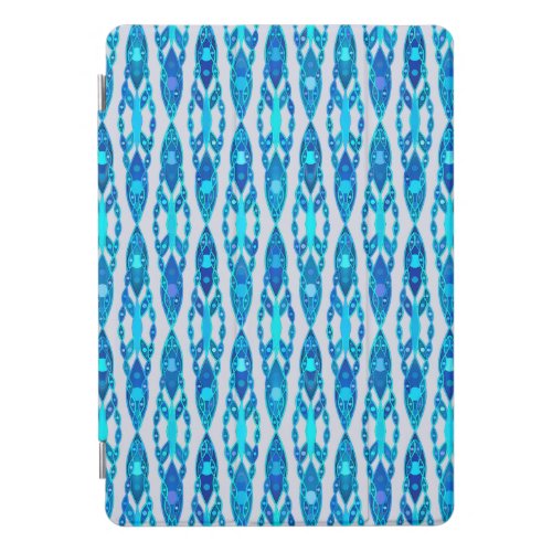 Tribal Batik _ Sapphire Blue and Silver Grey iPad Pro Cover