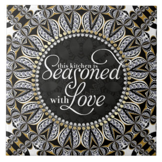 Tribal Batik Seasoned with Love Home Decor Kitchen Tile