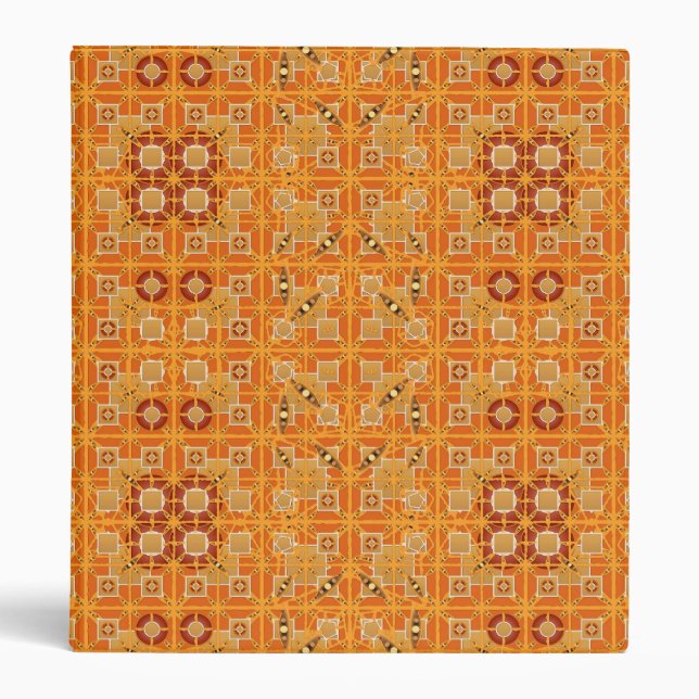 Tribal Batik - shades of amber and brown 3 Ring Binder (Front)