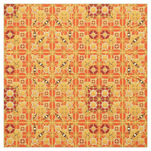 Tribal Batik - shades of amber and brown Fabric