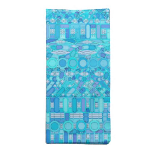 Tribal Batik _ shades of blue Cloth Napkin