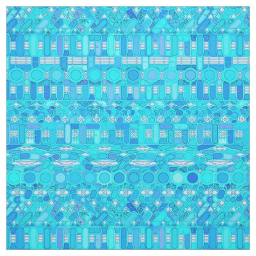 Tribal Batik - shades of blue Fabric