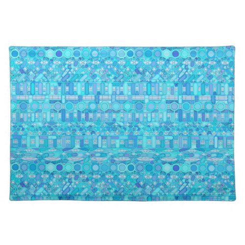 Tribal Batik _ shades of blue Placemat