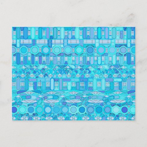 Tribal Batik _ shades of blue Postcard