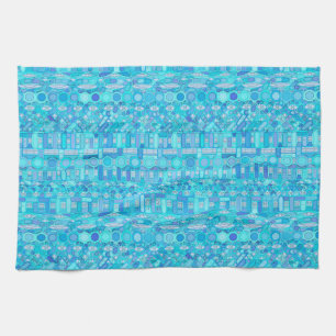 Tribal Batik - shades of blue Towel