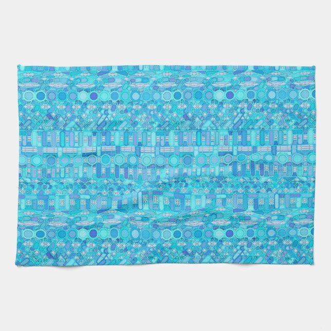 Tribal Batik - shades of blue Towel (Horizontal)