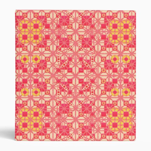 Tribal Batik _ shades of coral pink Binder