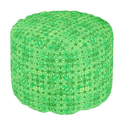 Tribal Batik _ shades of emerald green Pouf