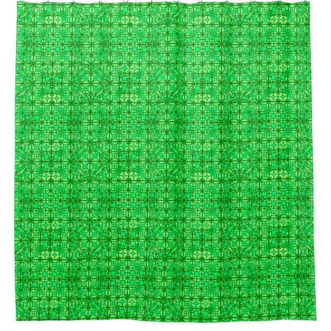 Tribal Batik - shades of emerald green Shower Curtain (Front)