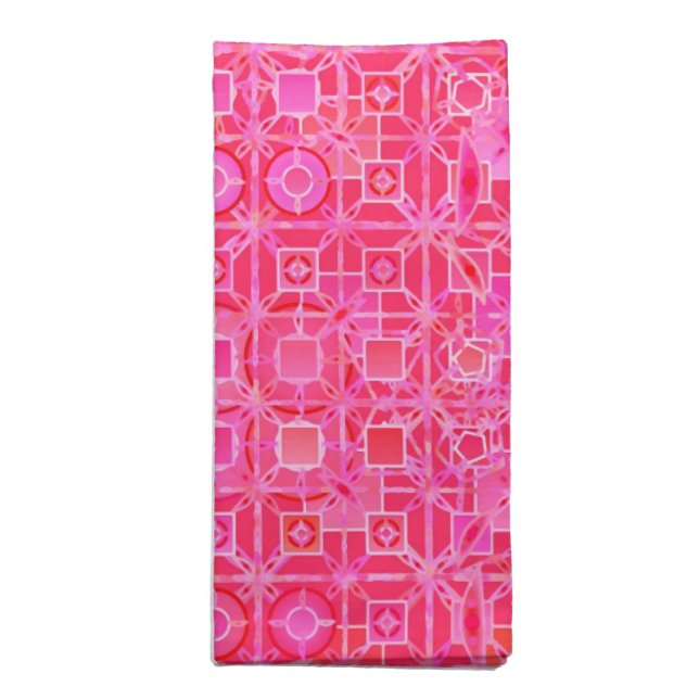 Tribal Batik - shades of fuchsia pink Cloth Napkin (Folded)