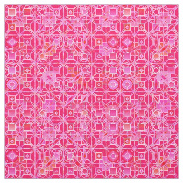 Tribal Batik - shades of fuchsia pink Fabric (Swatch)