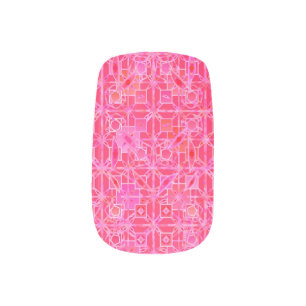 Tribal Batik - shades of fuchsia pink Minx Nail Wraps