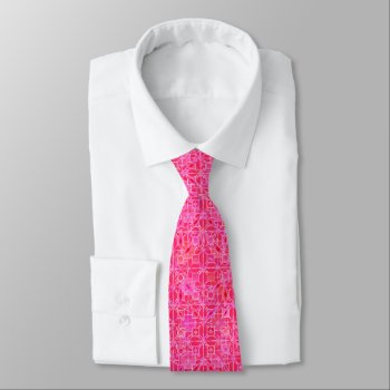 Tribal Batik - Shades Of Fuchsia Pink Neck Tie by Floridity at Zazzle