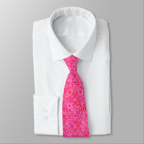 Tribal Batik _ shades of fuchsia pink Neck Tie