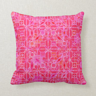 Tribal Batik - shades of fuchsia pink Throw Pillow