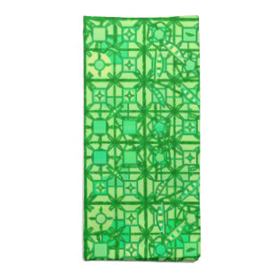 Tribal Batik - shades of green Cloth Napkin