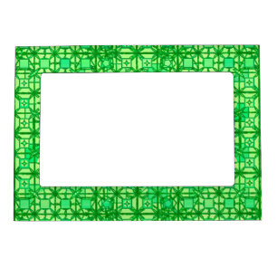 Tribal Batik - shades of green Magnetic Frame