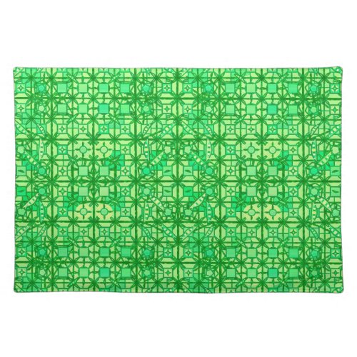 Tribal Batik _ shades of green Placemat