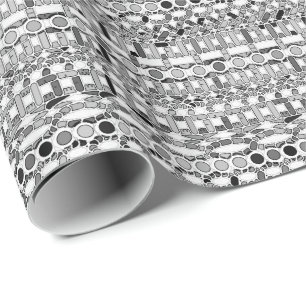 Tribal Batik - shades of grey / gray Wrapping Paper