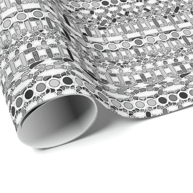 Tribal Batik - shades of grey / gray Wrapping Paper (Roll Corner)
