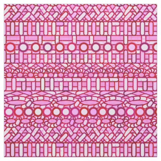 Tribal Batik - shades of pink and burgundy Fabric