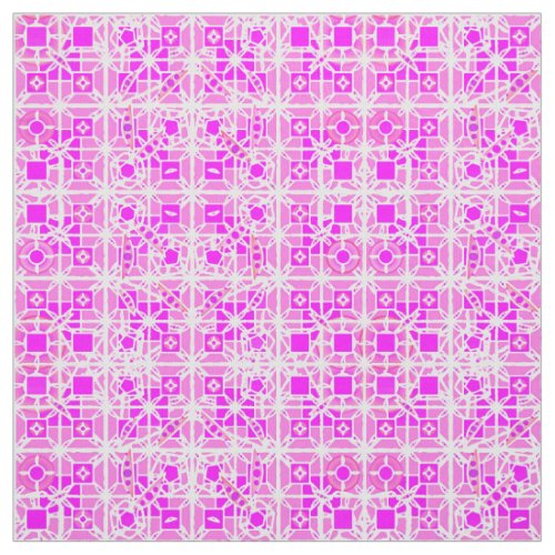 Tribal Batik _ shades of pink and orchid Fabric