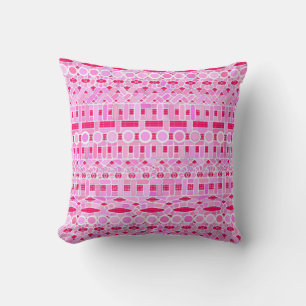 Tribal Batik - shades of pink and orchid Throw Pillow