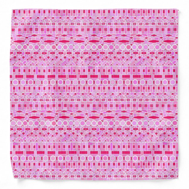 Tribal Batik - shades of pink Bandana (Front)