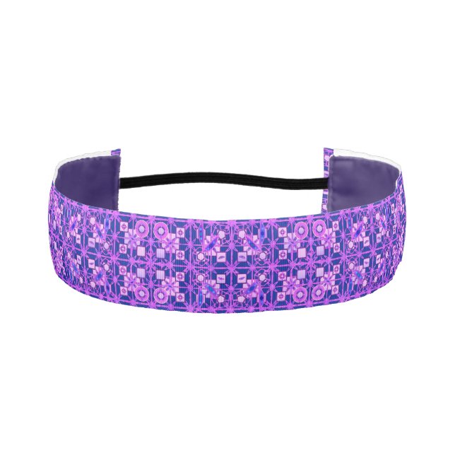Tribal Batik - shades of purple Athletic Headband (Front)